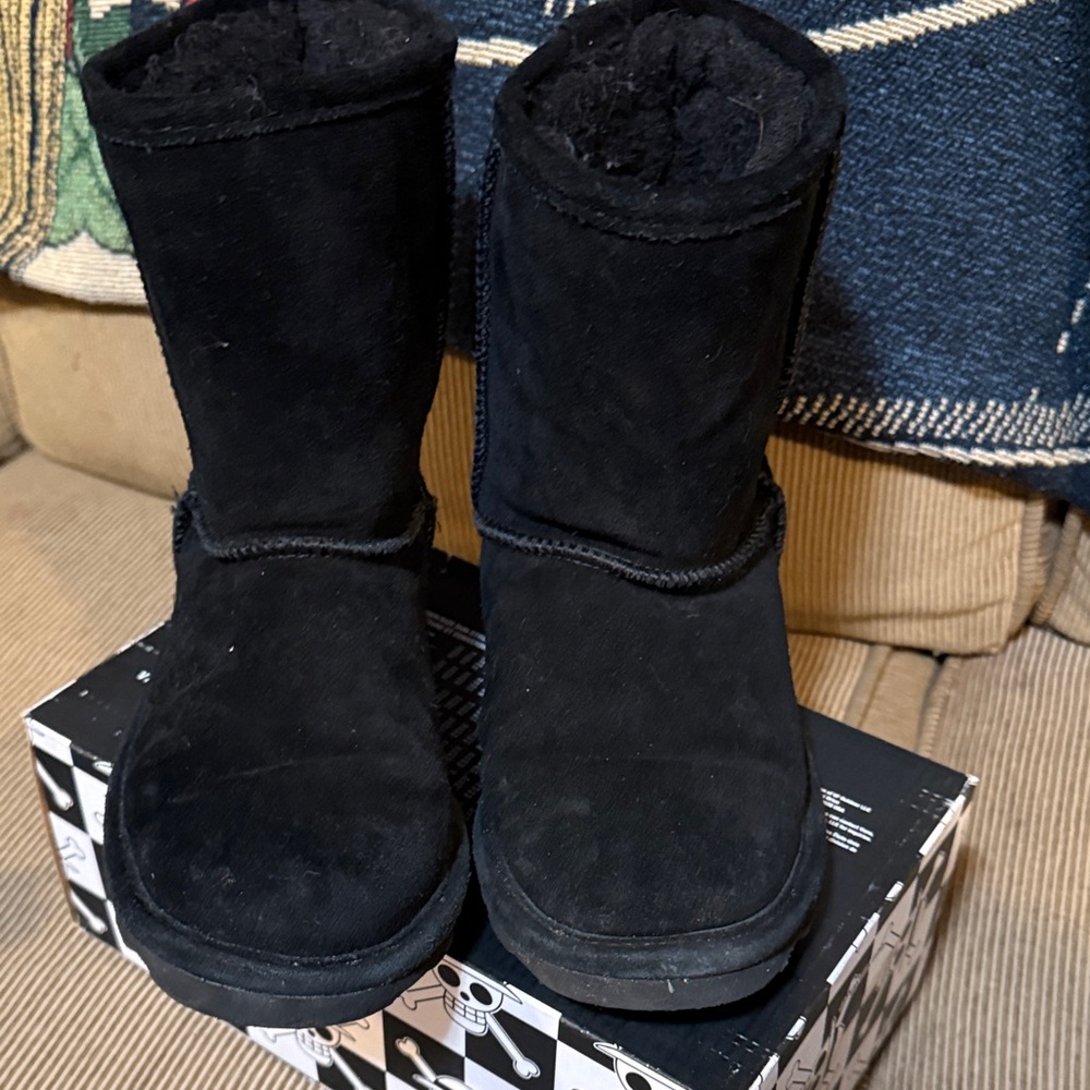 BearPaw Black Kids Boots